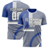 Custom Gray White Pattern Soccer Jersey