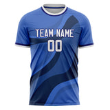 Custom Blue Navy Pattern Soccer Jersey