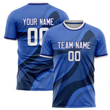 Custom Blue Navy Pattern Soccer Jersey