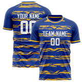 Custom Royal Gold Pattern Soccer Jersey