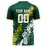 Custom Kelly Green White Pattern Soccer Jersey