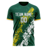 Custom Kelly Green White Pattern Soccer Jersey