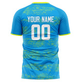 Custom Blue Yellow Pattern Soccer Jersey