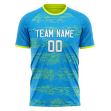 Custom Blue Yellow Pattern Soccer Jersey