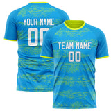 Custom Blue Yellow Pattern Soccer Jersey