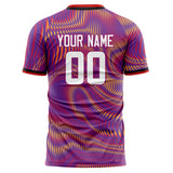 Custom Purple Red Pattern Soccer Jersey