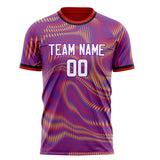 Custom Purple Red Pattern Soccer Jersey