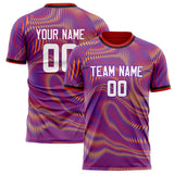 Custom Purple Red Pattern Soccer Jersey