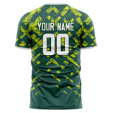 Custom Green White Pattern Soccer Jersey