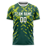 Custom Green White Pattern Soccer Jersey