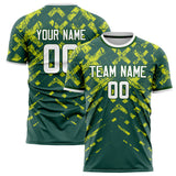 Custom Green White Pattern Soccer Jersey