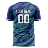 Custom Purple Green Pattern Soccer Jersey