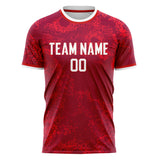 Custom Red White Pattern Soccer Jersey