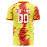 Custom Yellow Red Pattern Soccer Jersey