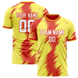 Custom Yellow Red Pattern Soccer Jersey