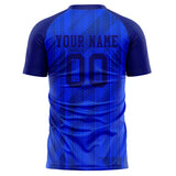 Custom Blue Navy Pattern Soccer Jersey