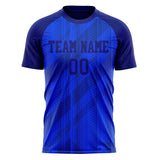 Custom Blue Navy Pattern Soccer Jersey