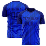 Custom Blue Navy Pattern Soccer Jersey