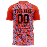 Custom Red Black Pattern Soccer Jersey