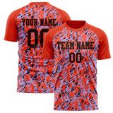 Custom Red Black Pattern Soccer Jersey