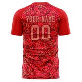 Custom Red Crimson Pattern Soccer Jersey