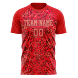 Custom Red Crimson Pattern Soccer Jersey