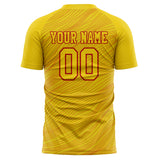 Custom Yellow Red Pattern Soccer Jersey