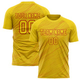 Custom Yellow Red Pattern Soccer Jersey