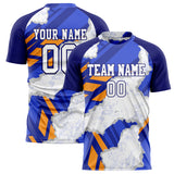 Custom White Blue Pattern Soccer Jersey