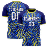 Custom Royal Yellow Pattern Soccer Jersey