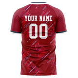 Custom Red White Pattern Soccer Jersey