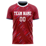 Custom Red White Pattern Soccer Jersey