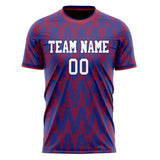 Custom Royal Red Pattern Soccer Jersey