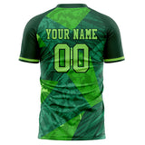 Custom Green Kelly Green Pattern Soccer Jersey