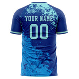 Custom Royal Teal Pattern Soccer Jersey