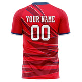 Custom Red Crimson Pattern Soccer Jersey