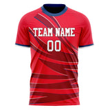 Custom Red Crimson Pattern Soccer Jersey