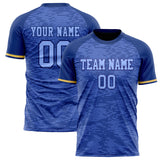 Custom Royal Gold Pattern Soccer Jersey