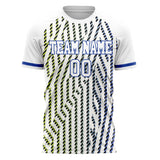 Custom White Blue Pattern Soccer Jersey