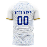 Custom White Royal Pattern Soccer Jersey