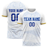 Custom White Royal Pattern Soccer Jersey