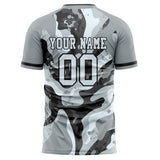 Custom Gray Black Pattern Soccer Jersey