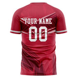 Custom Red White Pattern Soccer Jersey