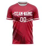 Custom Red White Pattern Soccer Jersey