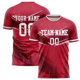 Custom Red White Pattern Soccer Jersey