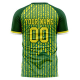 Custom Kelly Green Yellow Pattern Soccer Jersey