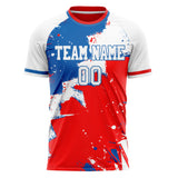 Custom Red White Pattern Soccer Jersey