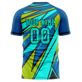 Custom Royal Teal Pattern Soccer Jersey