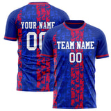 Custom Royal Red Pattern Soccer Jersey