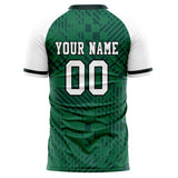 Custom Kelly Green White Pattern Soccer Jersey